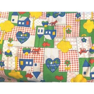 Vintage Americana Patchwork Novelty Fabric Folk Art Feedsack Style Cotton 4 Yard